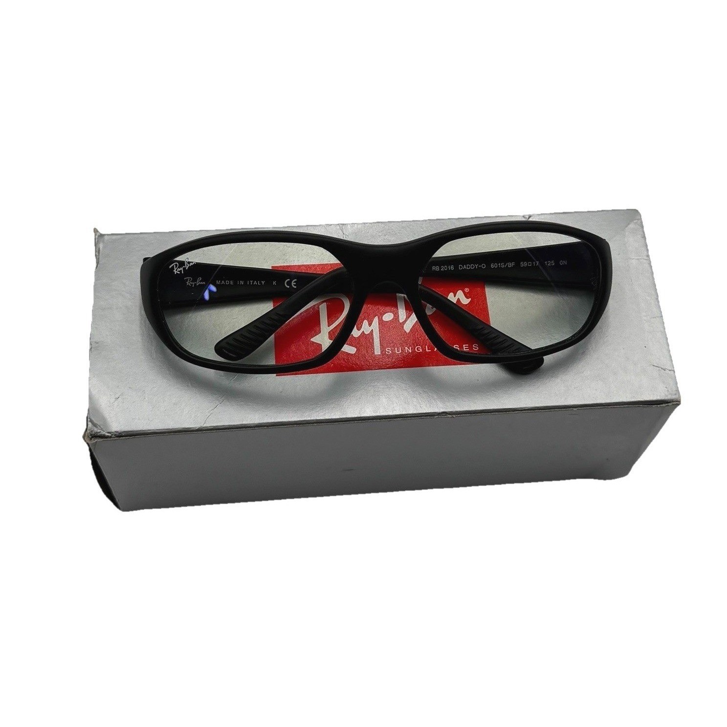 Ray-Ban Daddy-O RB2016 Sunglasses Matte Black Rubber Frame Wrap 59mm New