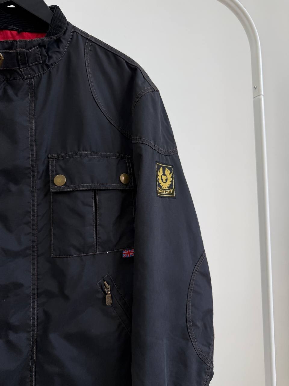 Belstaff Racemaster Gold Label Mens Nylon Biker Jacket Black Size M Made in Ital