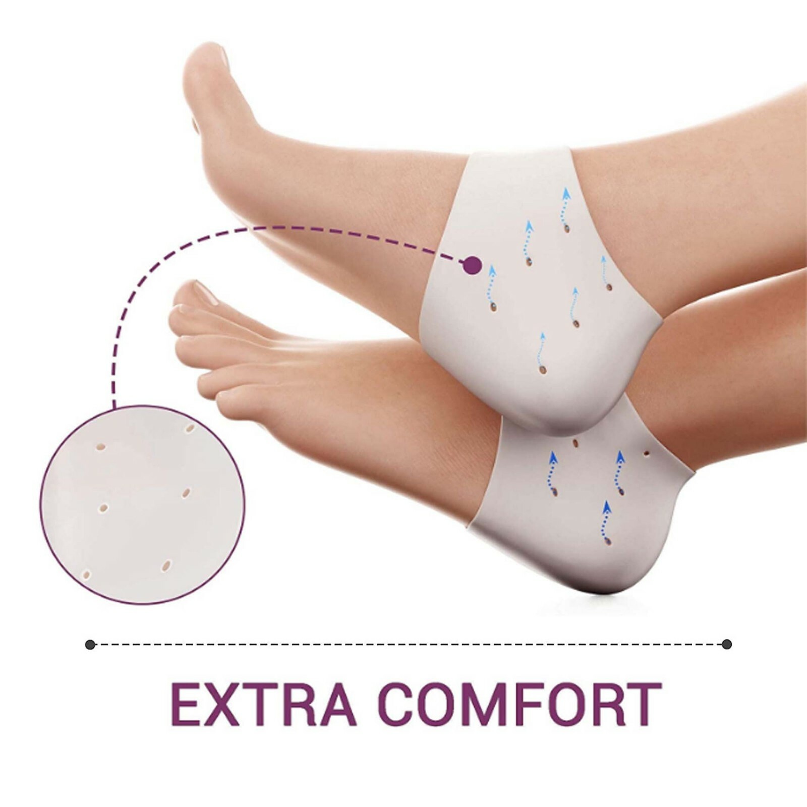 Adore Pro Silicone Gel Heel Foot Protectors Pain Relief Plantar Fasciitis
