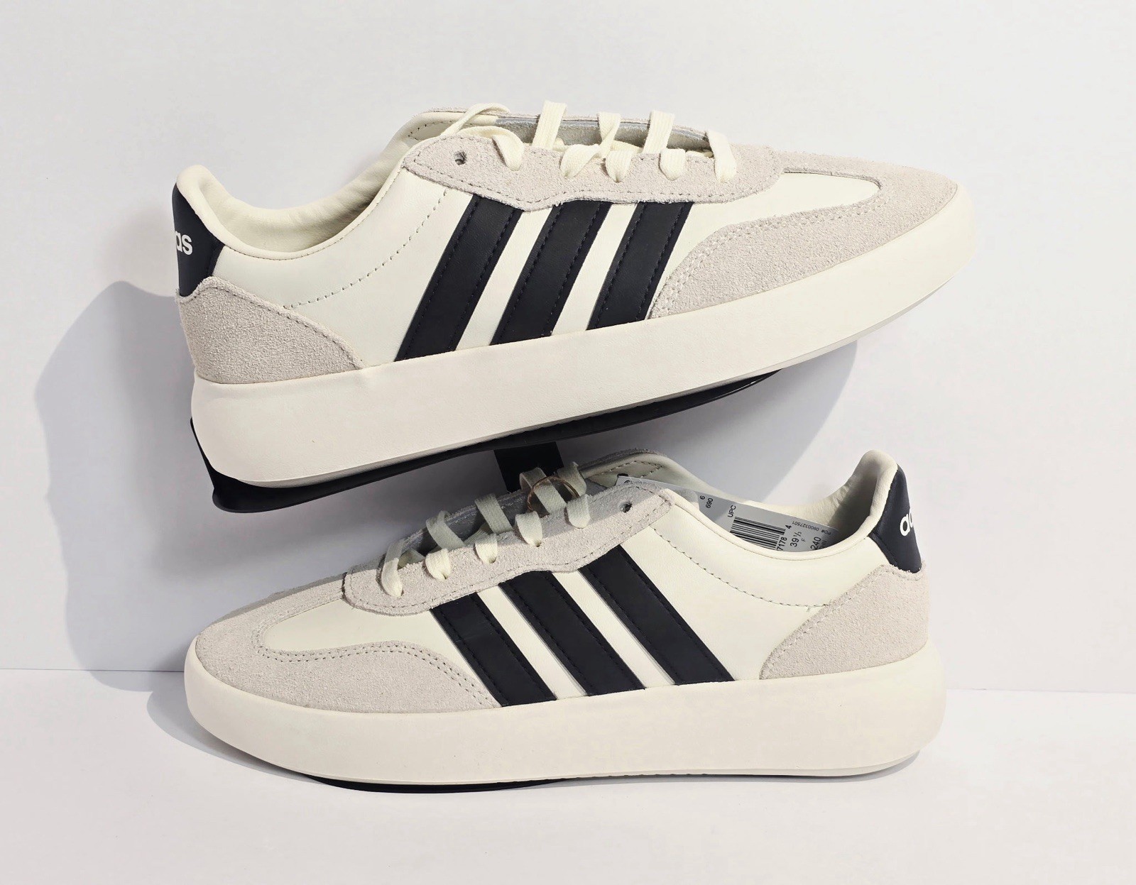 adidas VL Court Bold White Black Platform Suede Sneakers Women’s Size 7.5