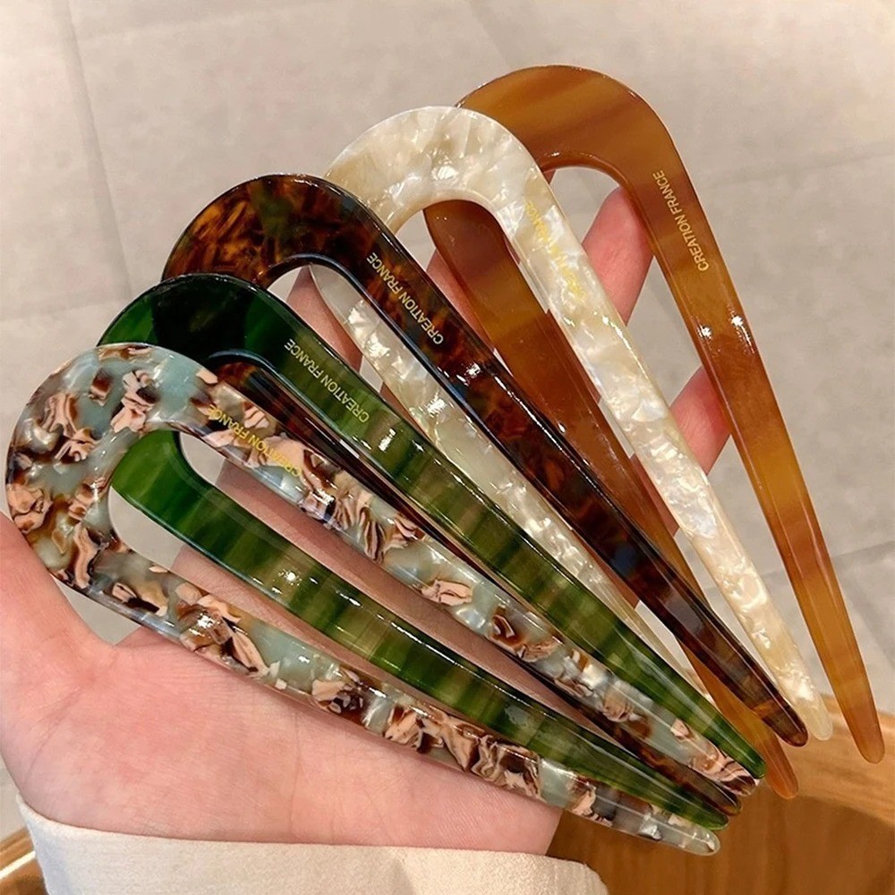 U-Shaped Hair Fork Tortoiseshell Acetate Acrylic Hairpin Fashion Hair Stick