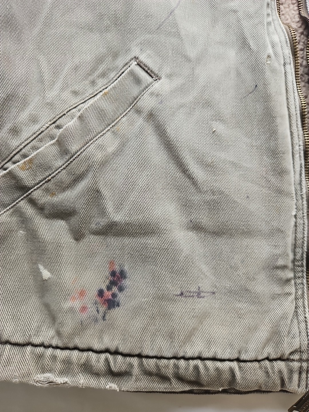 Wolverine Upland Vest Men’s Large Gray Sharpa Lined Chore Western Work Denim