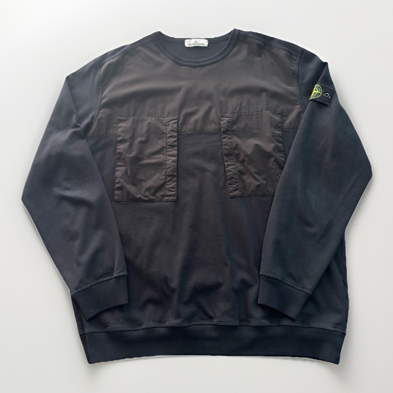 Stone Island Crewneck Sweatshirt Cotton Black Size 3XL Men’s