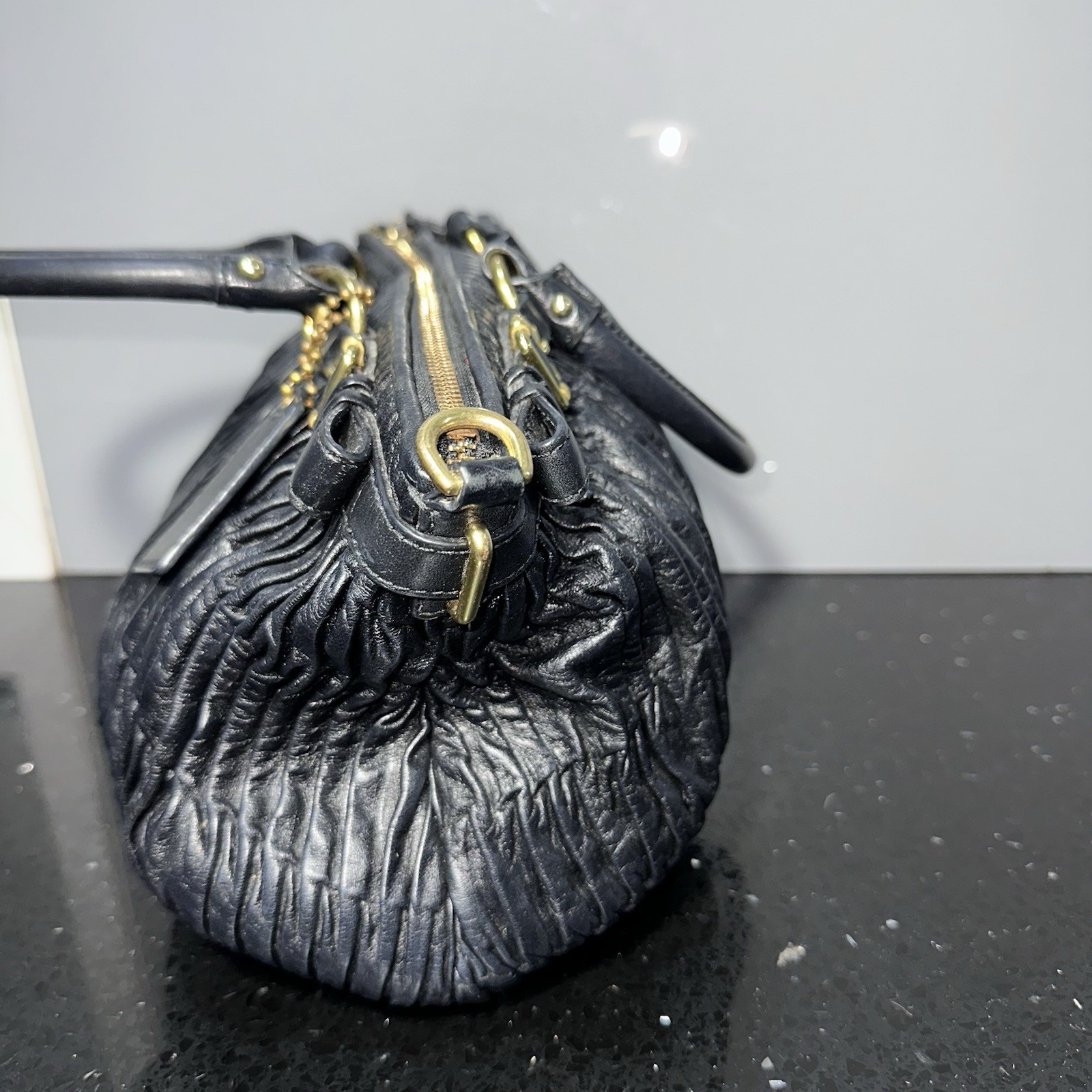 COACH Madison Sophia Gathered Black Handbag Shoulder Bag #37740
