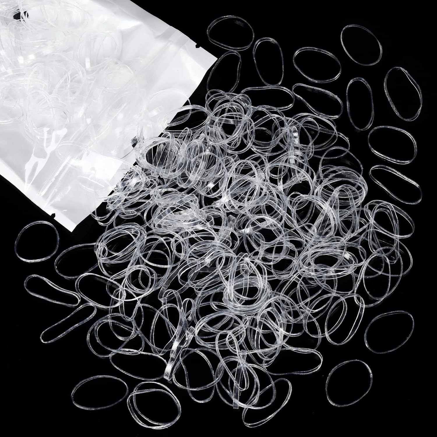 Clear Elastic Ties Hair Elastics, Clear Elastics Rubber Bands for Hair Rubber