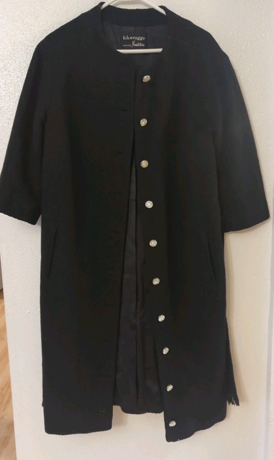 Vtg Mod 1950s 1960s B.H. Wragge For Neusteters Wool Black Jacket Coat Nice!
