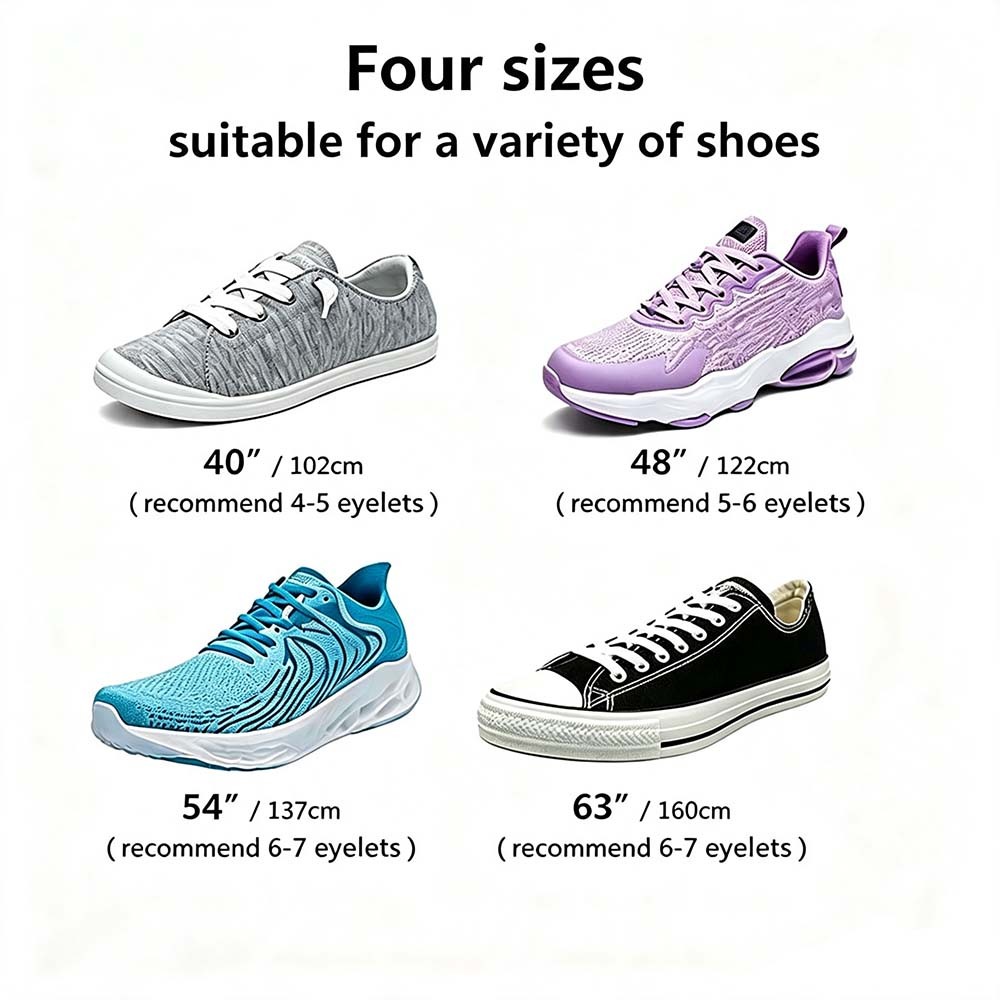 Flat Athletic 40 50 55 65 Inch Sneaker Shoelaces Ropes Casual Bootlaces Sneaker
