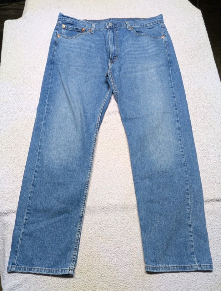 Levi’s Men’s 505 Blue Denim Jeans Straight Leg Regular Fit Mid Rise 5-Pocket