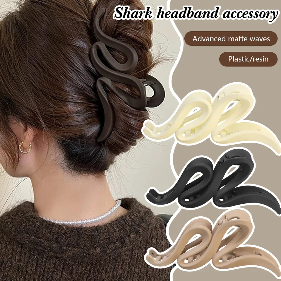 13cm Acrylic Hair Claw Clips Matte Wave Design Women Girls Hair Accessories Set