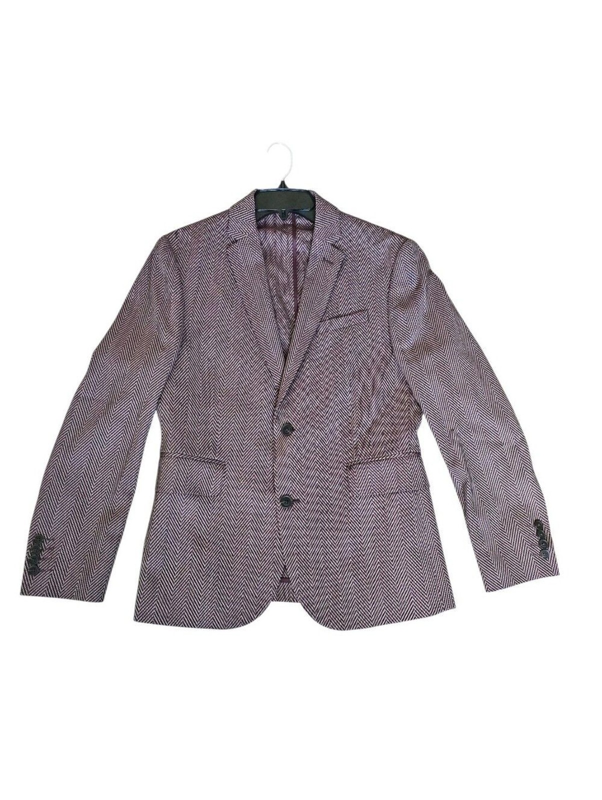 JF J.Ferrar Burgundy Herringbone Slim Fit Blazer Blazer Jacket – Size M (38/40S)