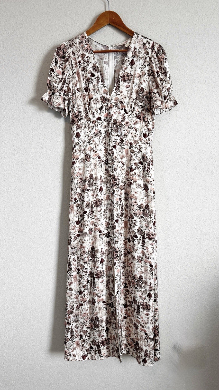 Diane Von Furstenburg TVF Garden Flower Puff Sleeve Maxi Dress Size 6