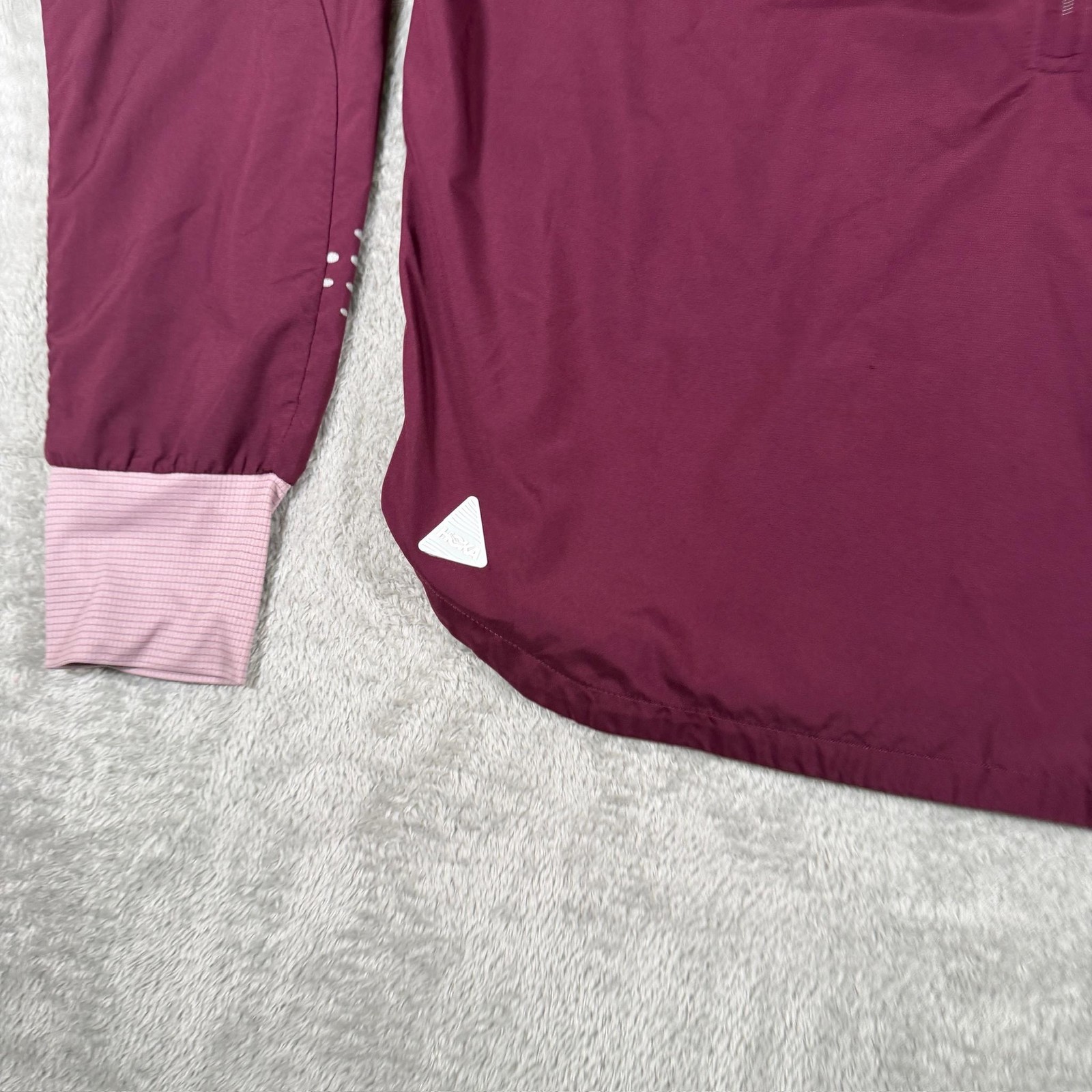 Hoka One Wind Shell Jacket Womens Medium Purple 1/2 Zip Lightweight Reflective