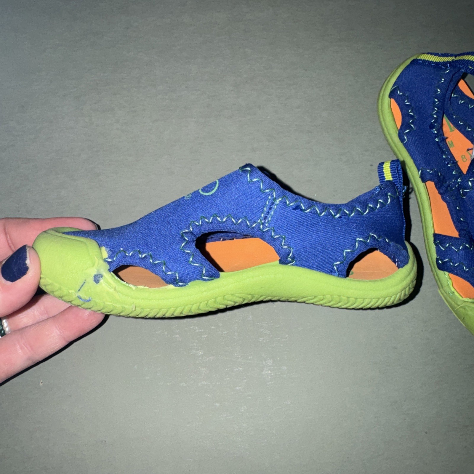 OP Ocean Pacific Toddler Boys Water Shoes Sport Sandal Blue Green Size 7/8