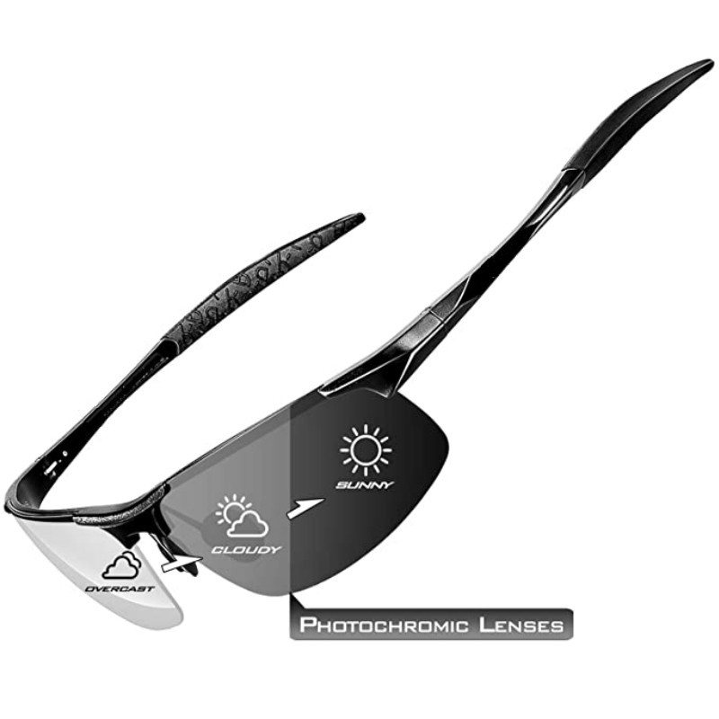 Aluminum HD Polarized Photochromic Sunglasses Men Eyewear Driving Sport Glasses