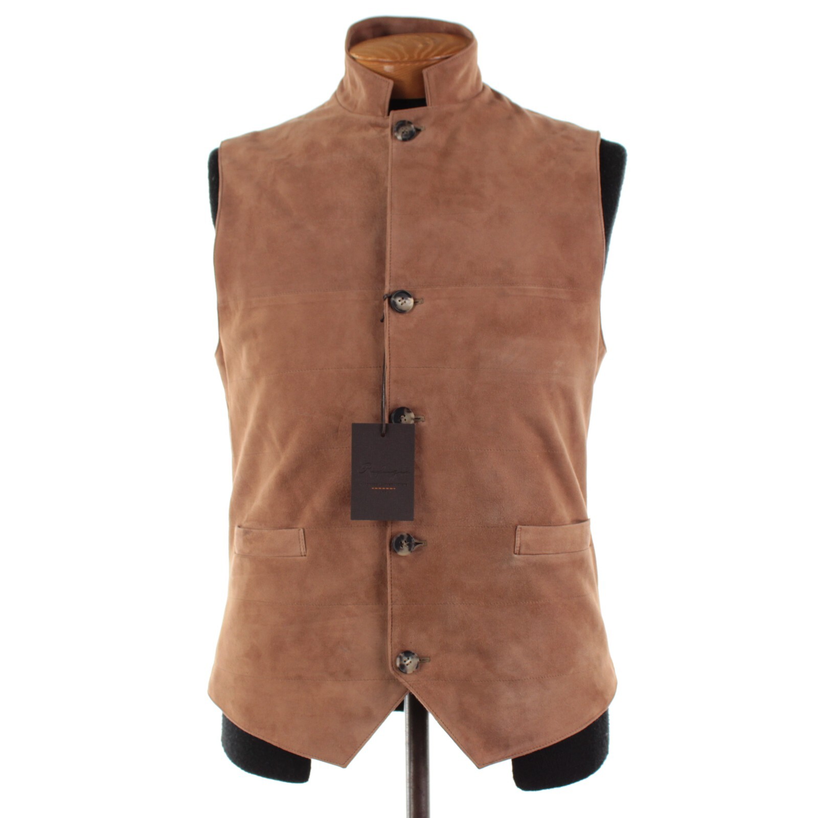 Rifugio NWD Vest / Bodywarmer Size 48 (Small US) In Light Brown Suede Handmade