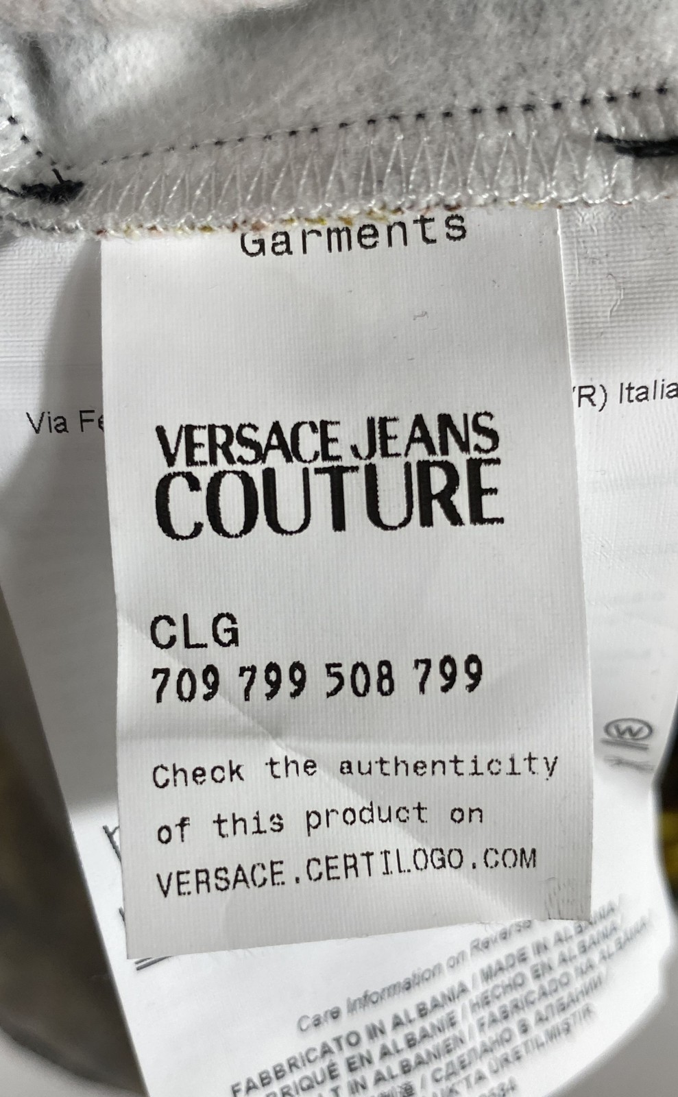 Versace Jeans Couture Men’s Baroque Plaid Crewneck Sweatshirt Grey Gold Sz XXL