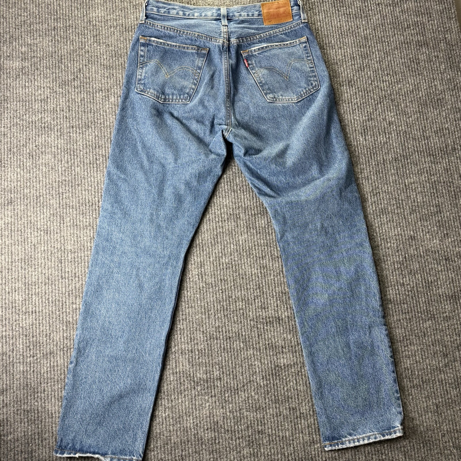 Levi’s Straight Leg Distressed 501 Button Fly Jeans