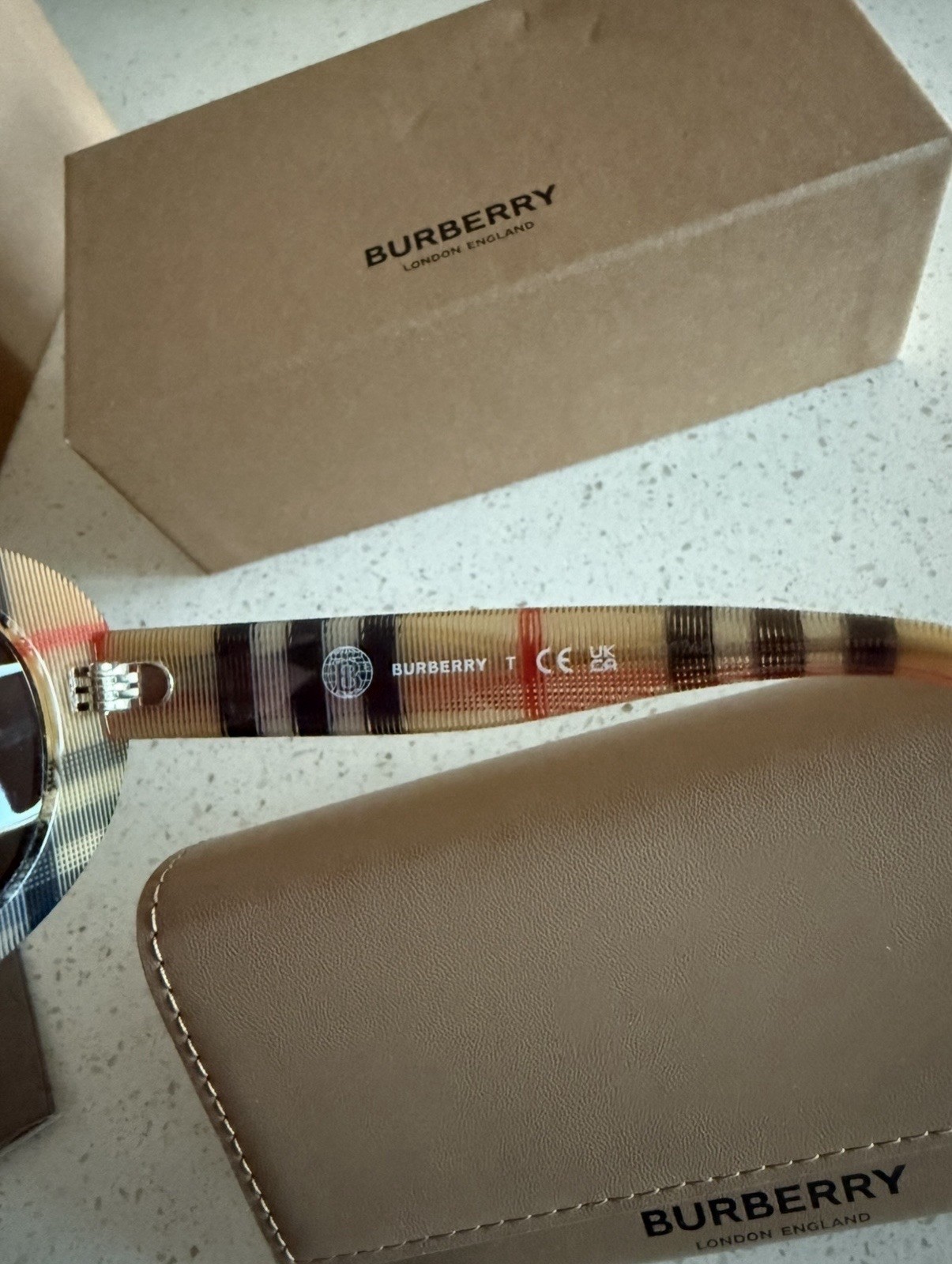 Authentic Burberry Oval Plaid Sunglasses Brown 125mm JB4339 Kids 7-10y NEW