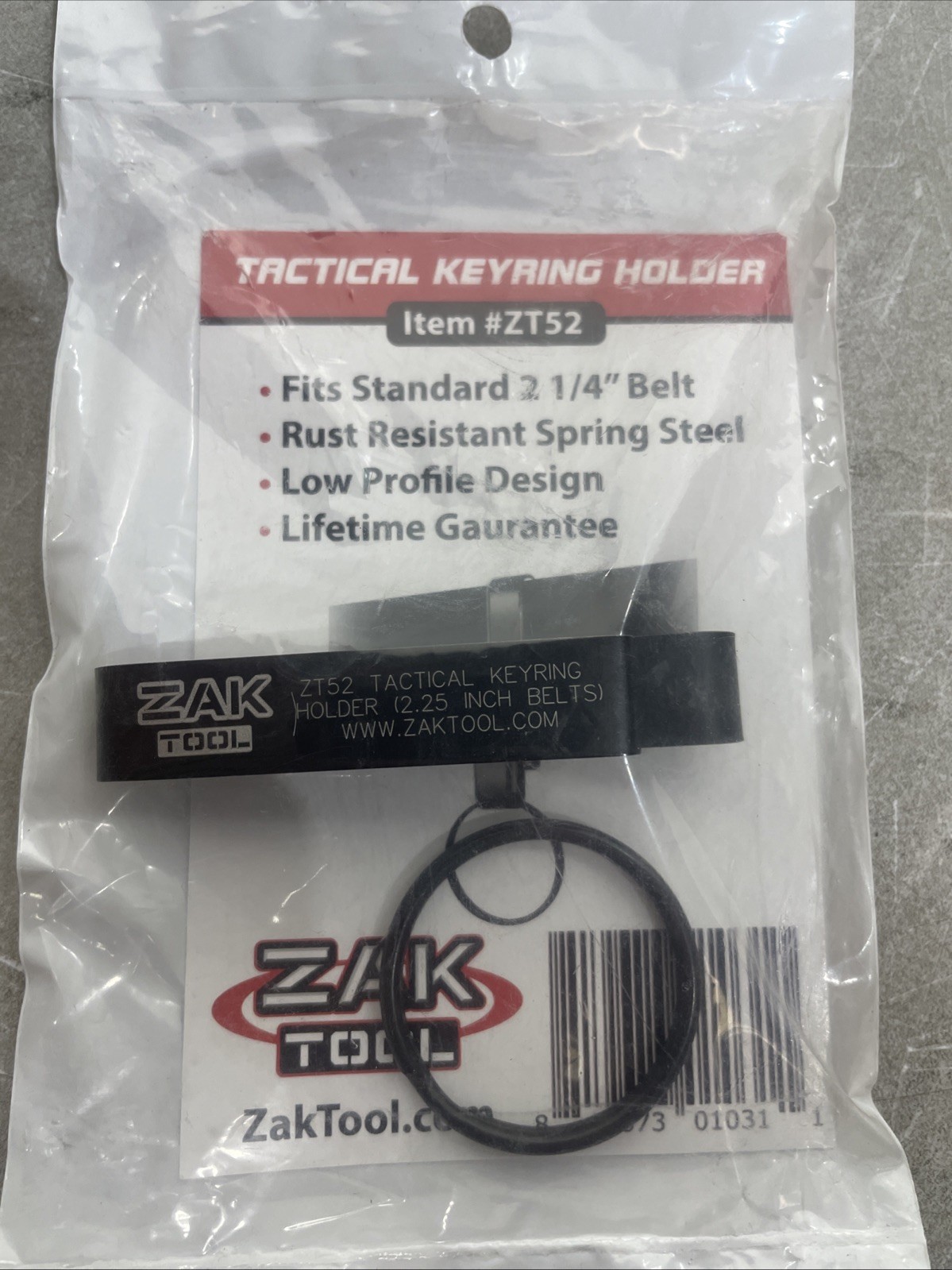 Zak Tool ZT52 Low Profile Tactical Stealth Police 2.25″ Key Ring Holder, Black