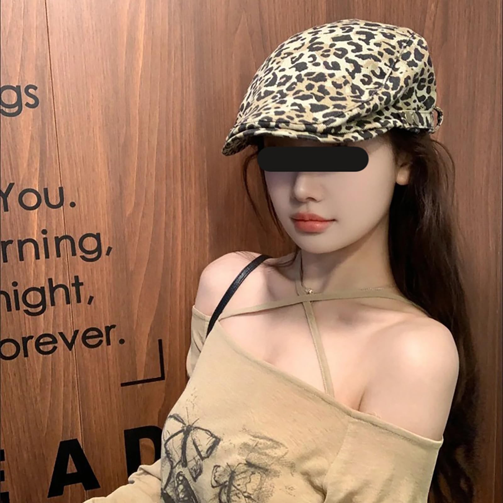CORIRESHA Women’s Leopard Print Newsboy Cap Classic Adjustable Gatsby Cabbie …