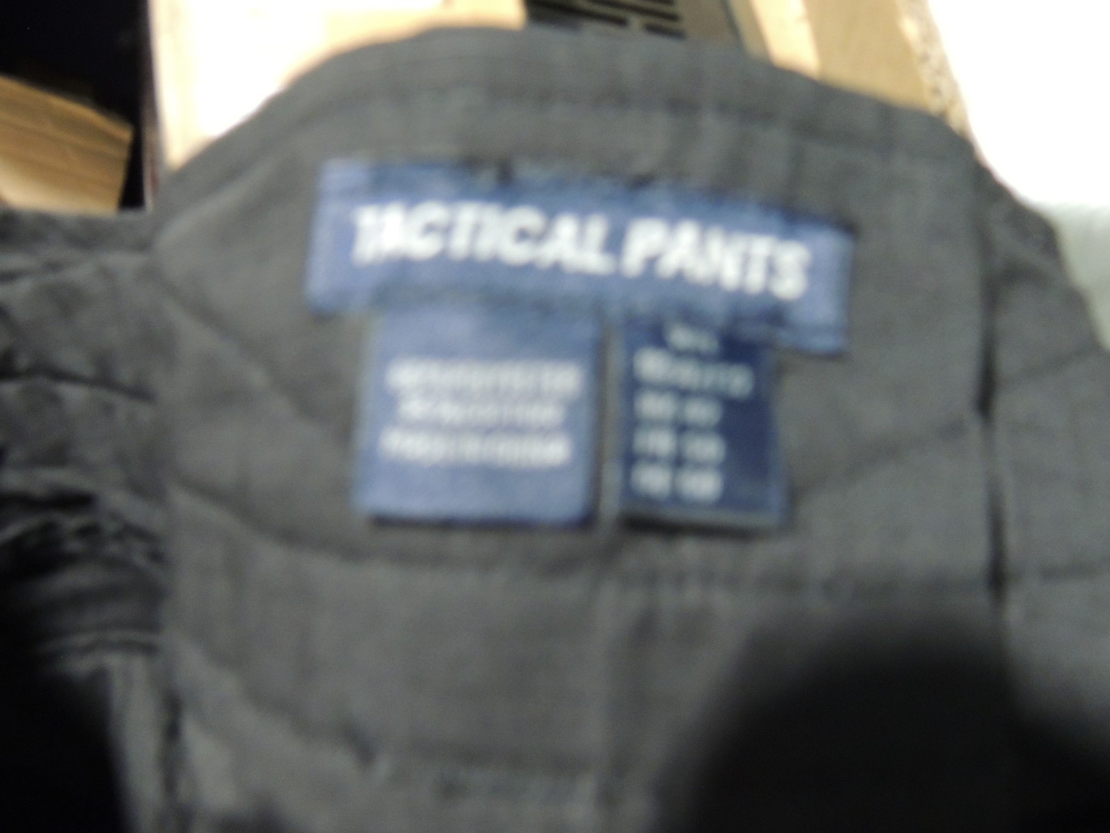 Mens Size 42 Black Tactical Pants Polyester/Cotton Multi 10 Pockets Adjustable