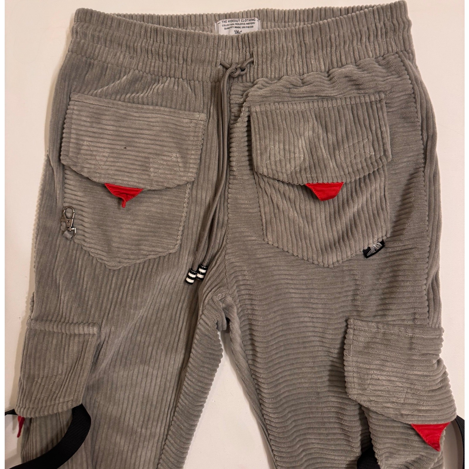 The Hideout Clothing Psychedelic Corduroy Jacket/Pants Set Size S Gray/Red