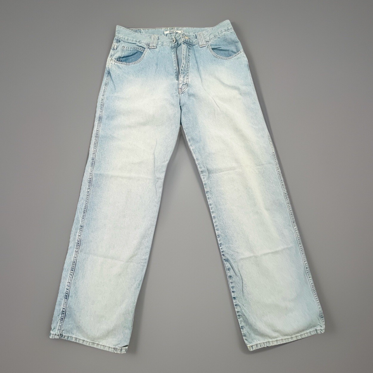 VTG Mavi Max Jeans Mens 34×34 High Wide Leg Light Wash Y2K Street Wear