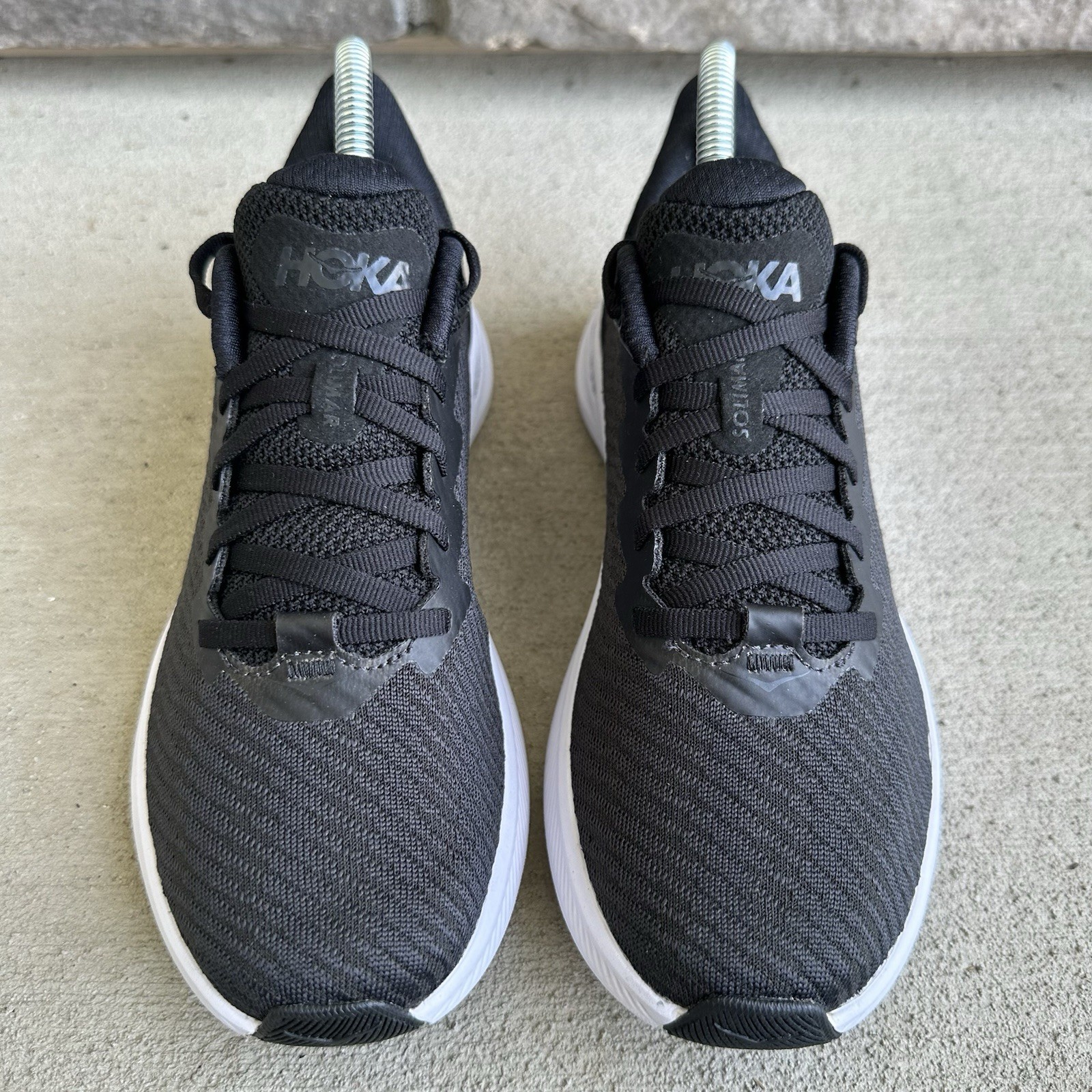 Womens 7 B – Hoka One One Solimar Black White Athletic Running Shoes Sneakers