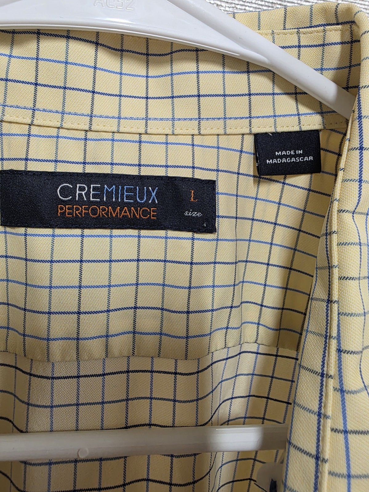 Cremieux Men’s Short Sleeve Button-Up Yellow And Blue Size Large