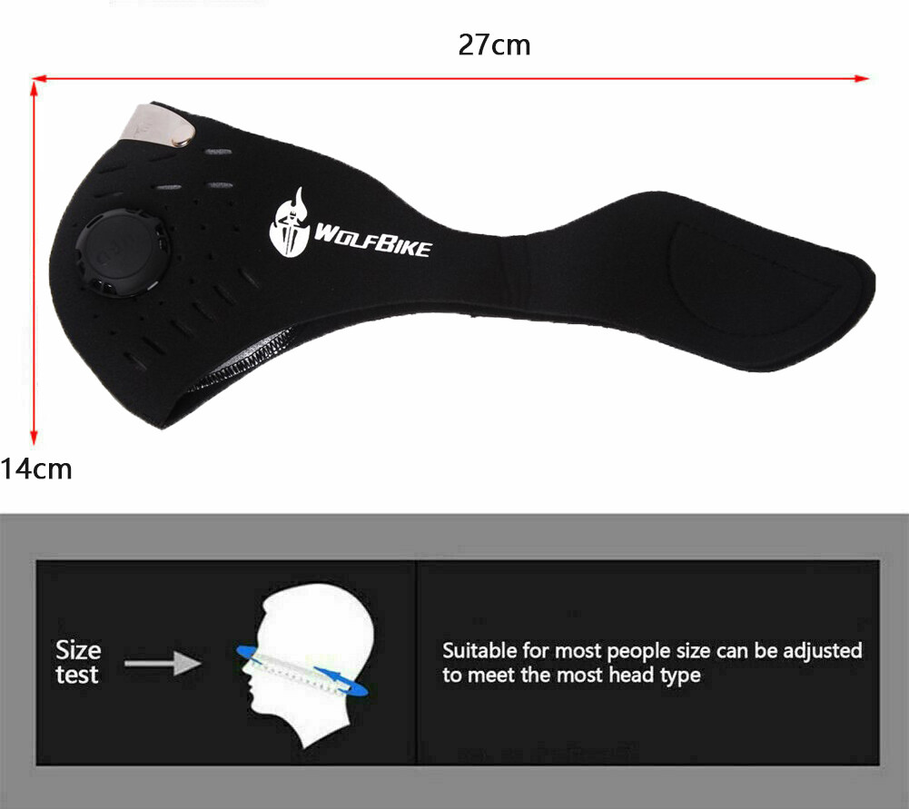 Outdoor Anti Haze Breathable Face Mask with Carbon Filters for Mowing Cycling US