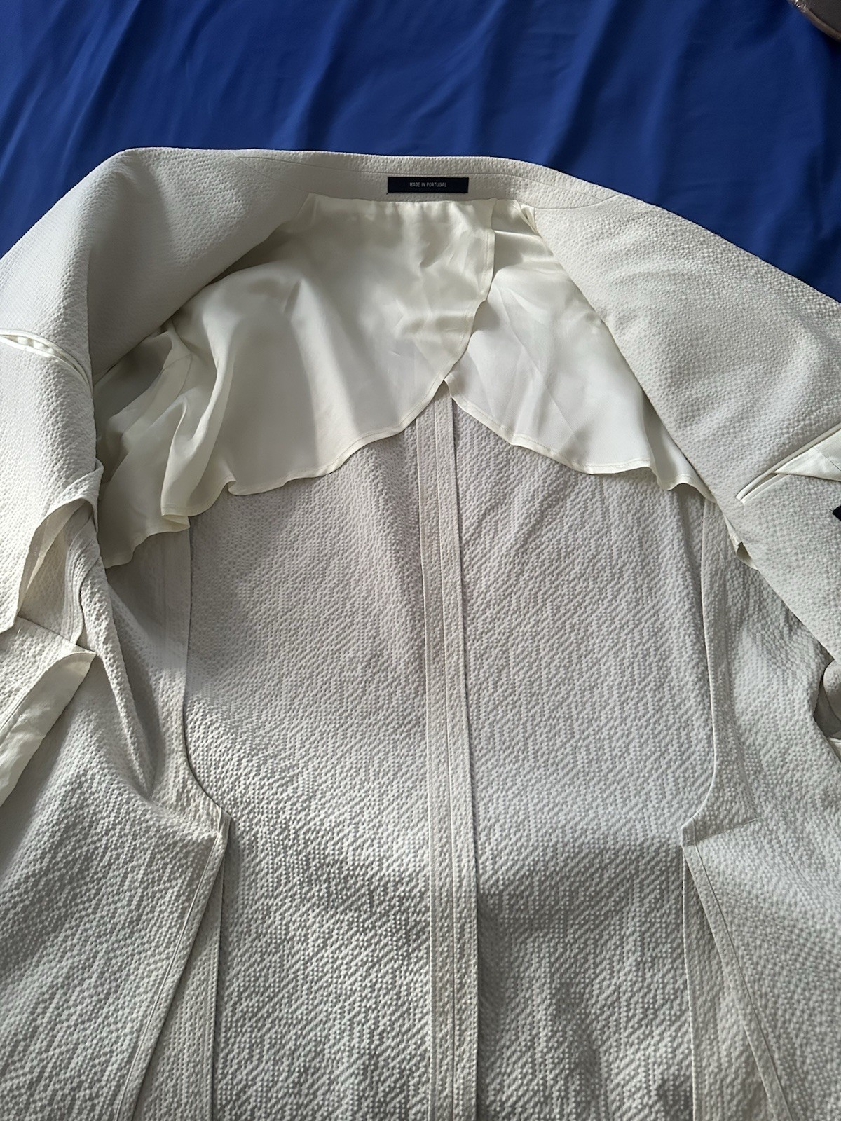 Todd Snyder Double-Breasted Cream Seersucker Men’s Suit 44R 38×32 2 Piece
