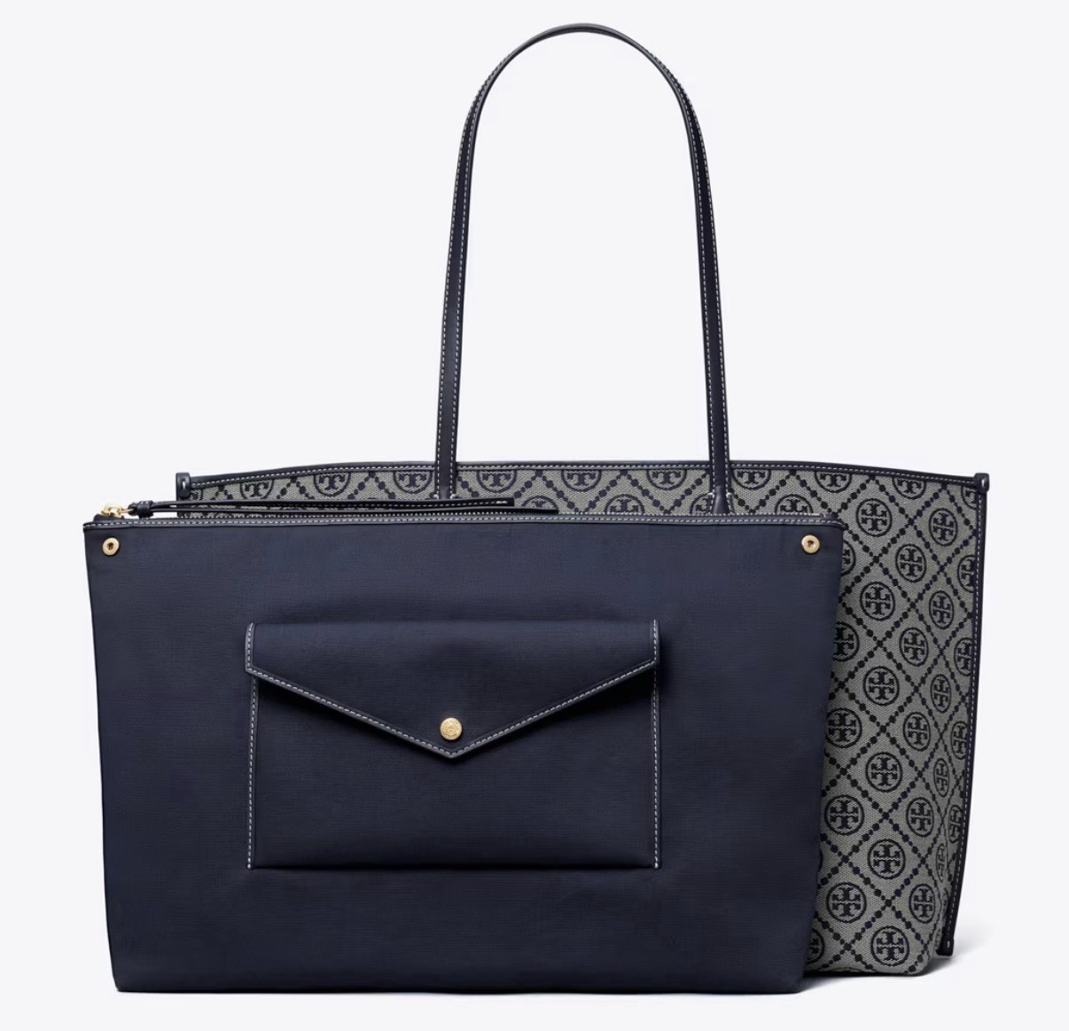 Tory Burch T Monogram Perry Tote. Tory Navy. Style#174279