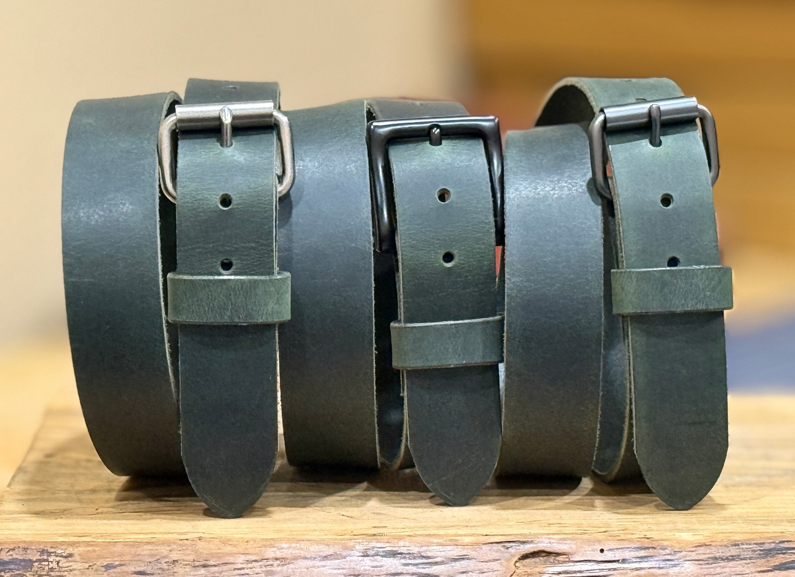 Full Grain Leather Belt 1.5″ Heavy Duty Buffalo Crazy Horse Work Belt USA