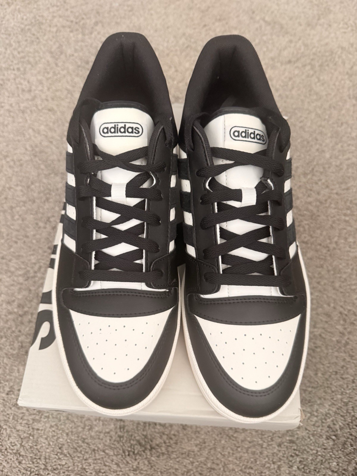 adidas Break Start Low Top Lace-Up Basketball Sneakers Black White Gum Rubber