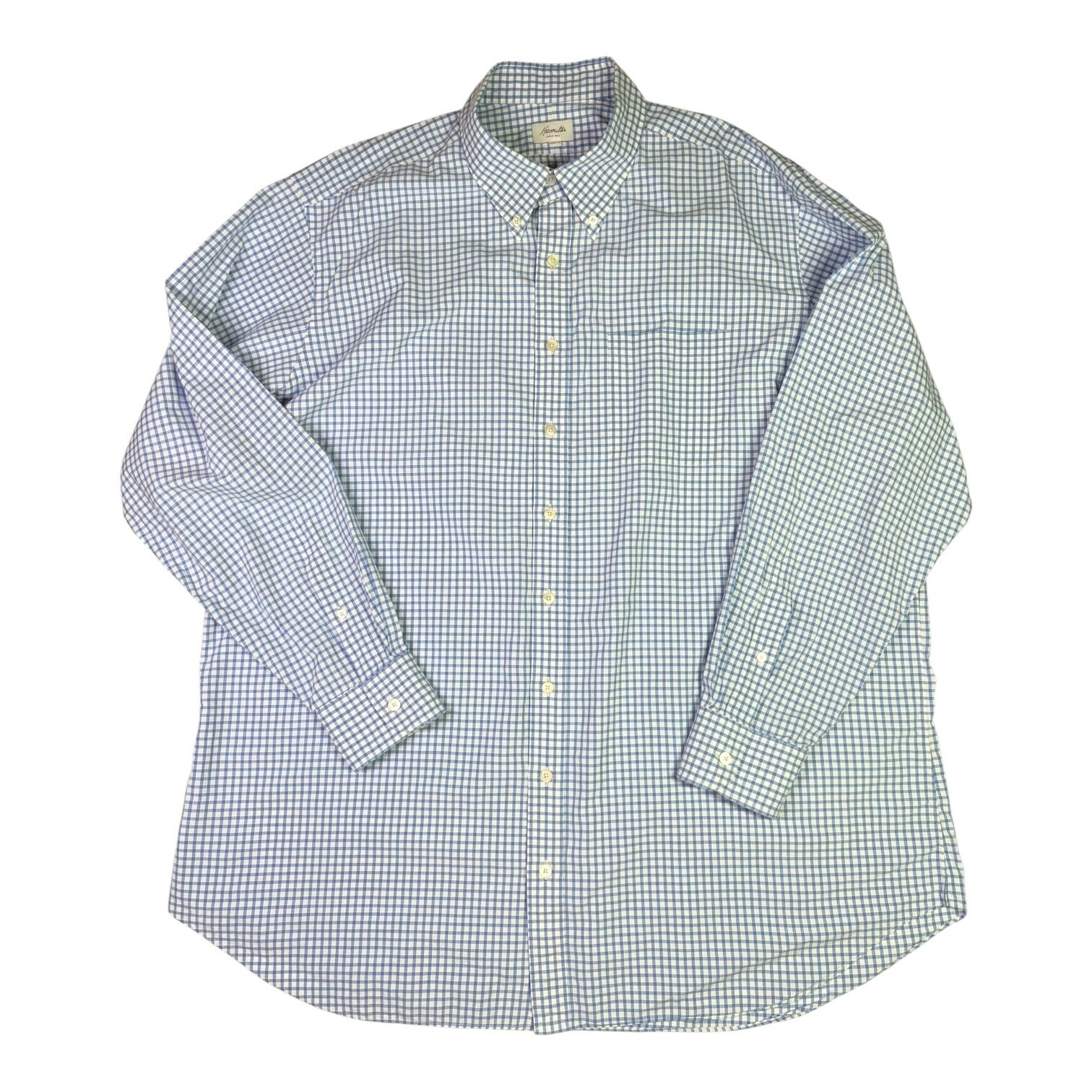 Hamilton Men’s Shirt apprx. 50 Button-Down Shirt Plaid Pocket March 18