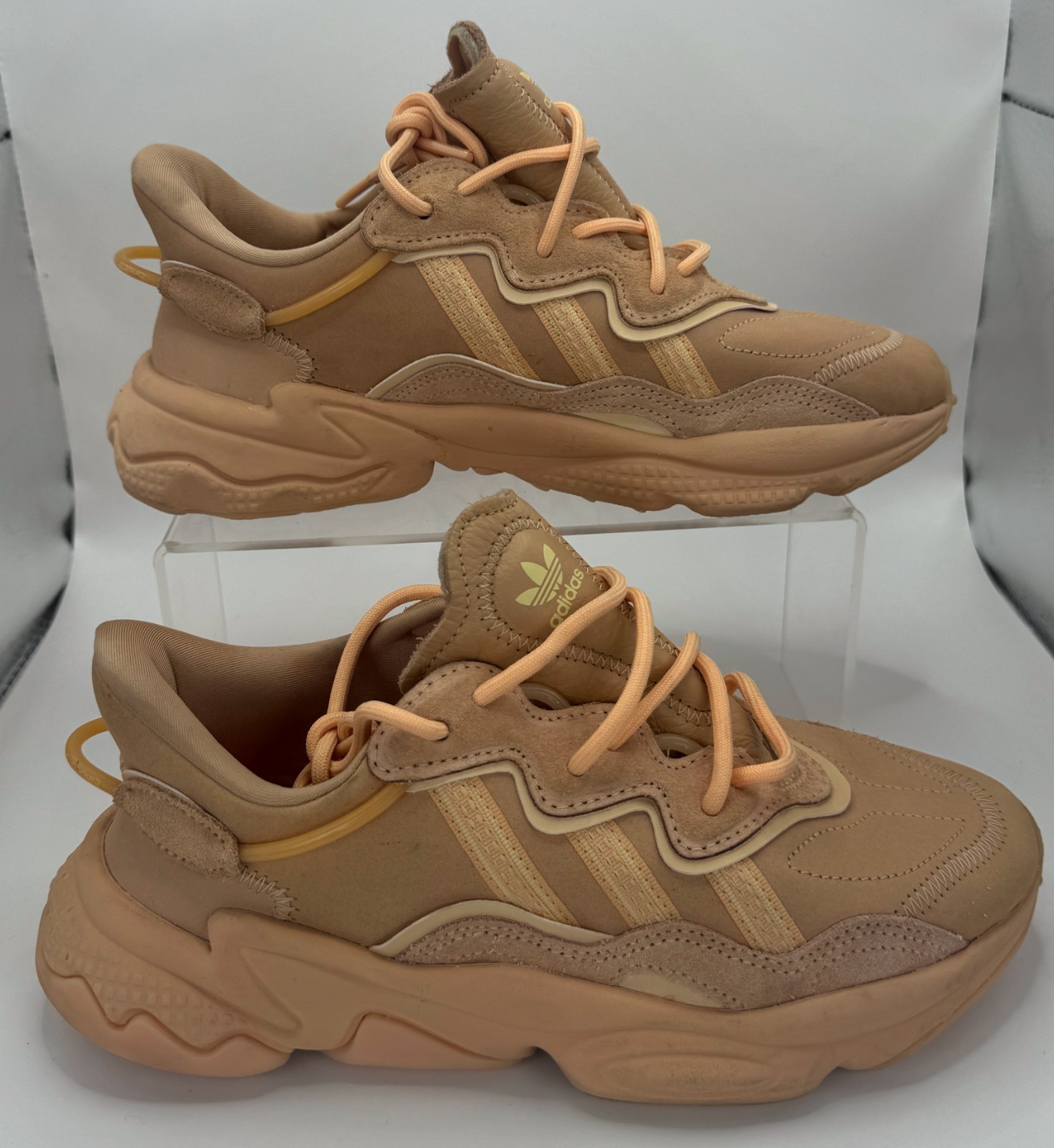 Adidas Ozweego Glow Orange Pale Nude Chunky Sneakers US Men 5.5 Womens 7 FZ1962