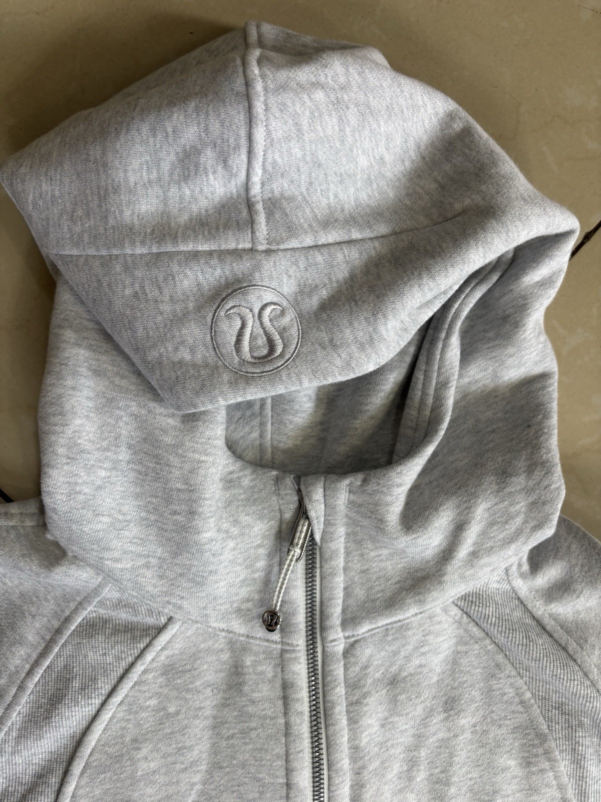 Lululemon Scuba Oversized 1/2 Zip Hoodie Heathered Core Ultra Light Grey M/L