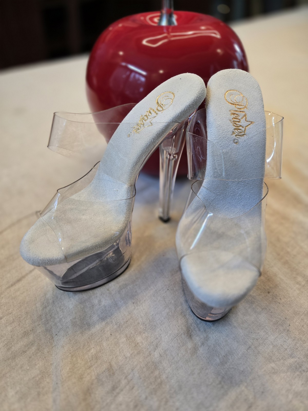 Pleaser Clear Platform Open Toe Slip On Stiletto Heels US 7 EU 37