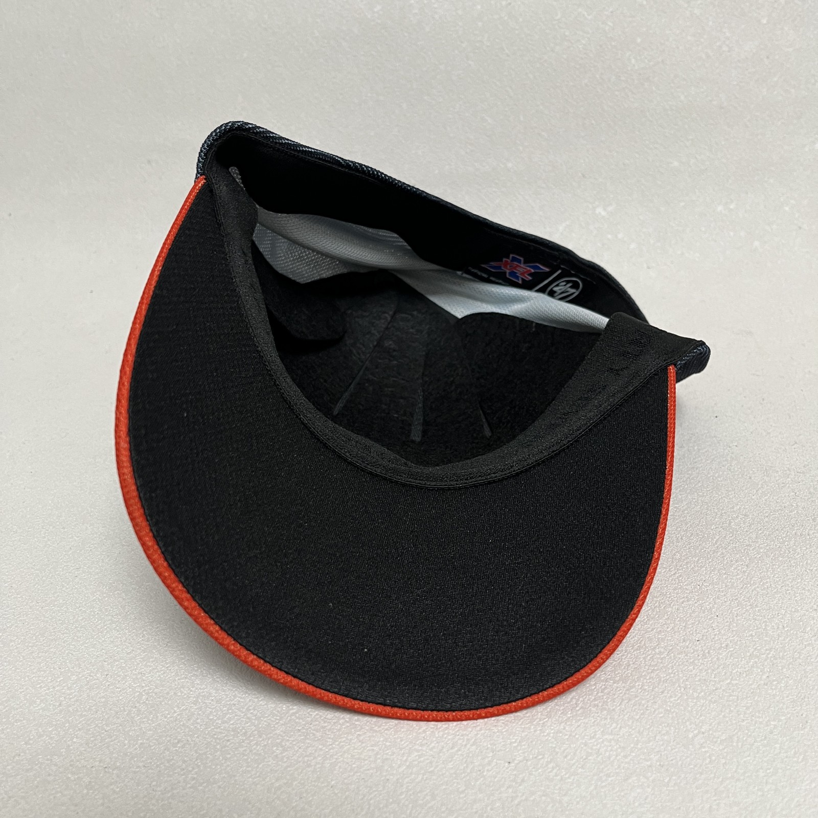 ’47 Seattle Dragons XFL Fitted Curved Brim Black Orange Hat 7 1/4