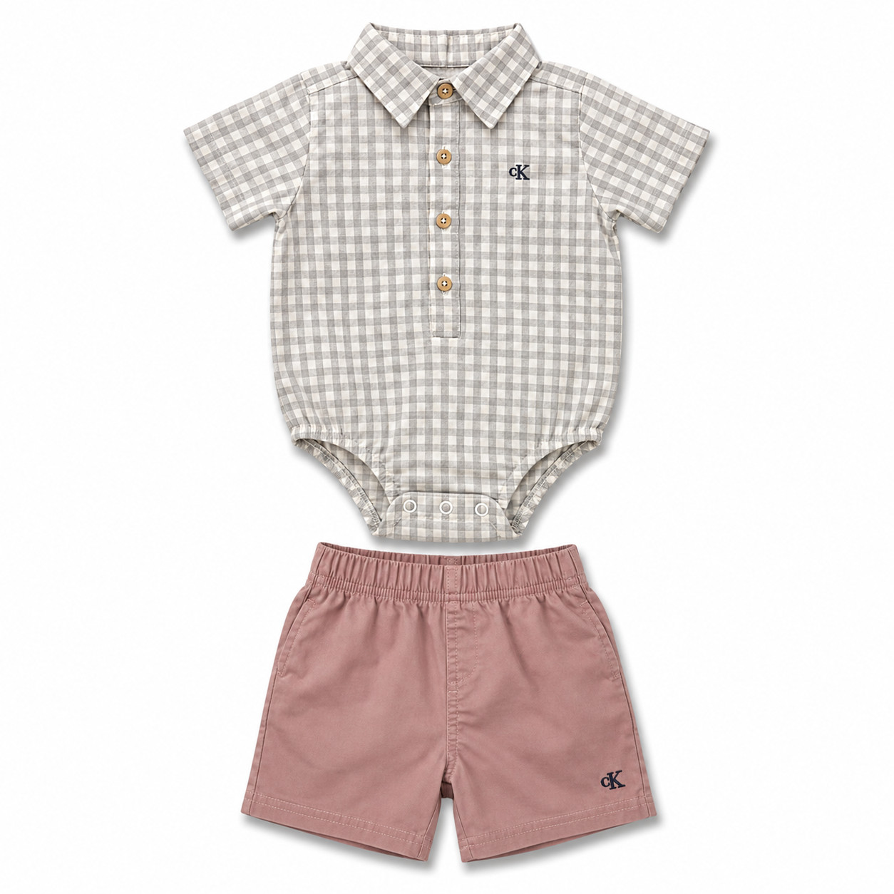 Calvin Klein Boys 2 Piece Short Set Size 0/3M 3/6M 6/9M 12M 18M