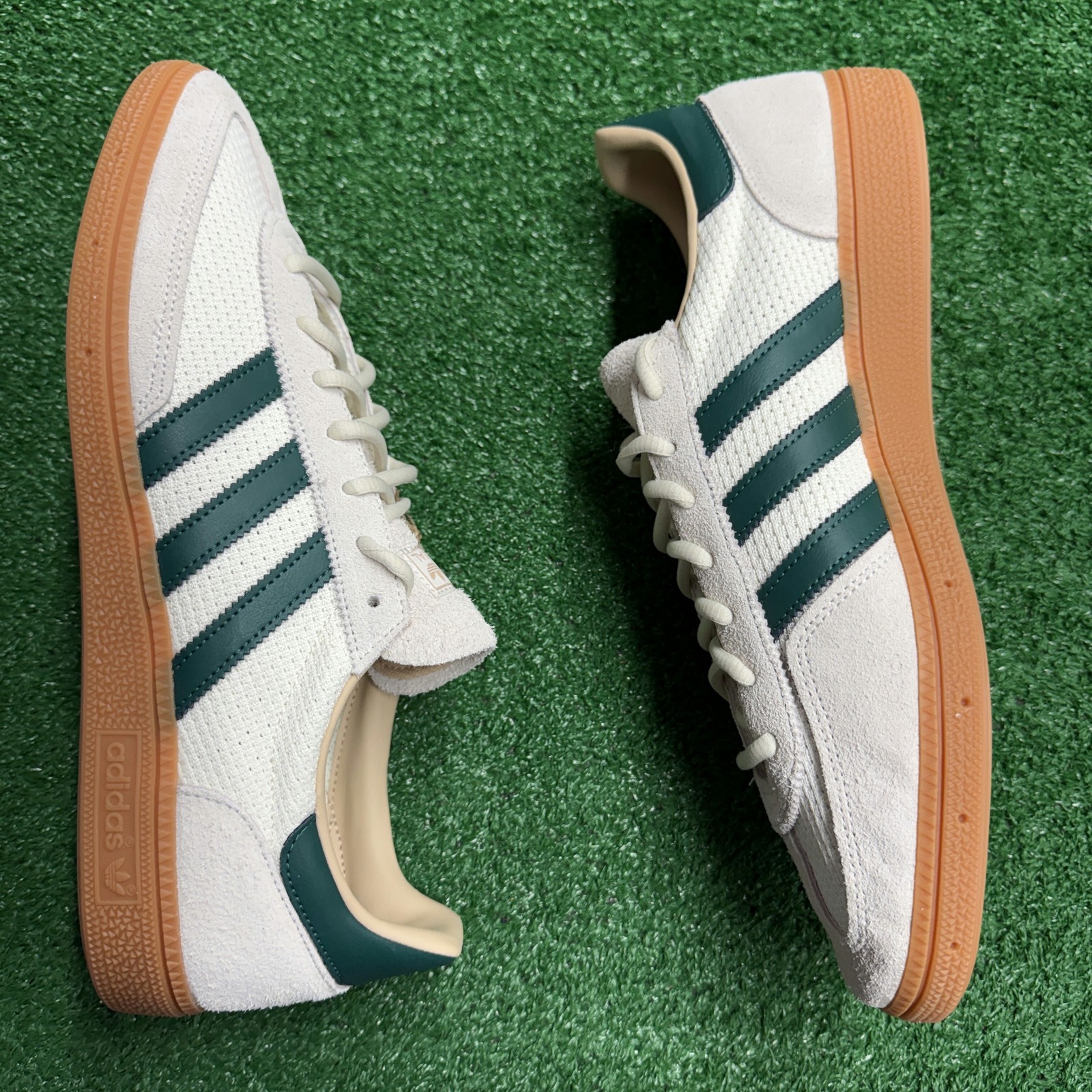 Adidas Handball Spezial Off White Collegiate Green Gum Mens IH6592 NEW Multi Sz