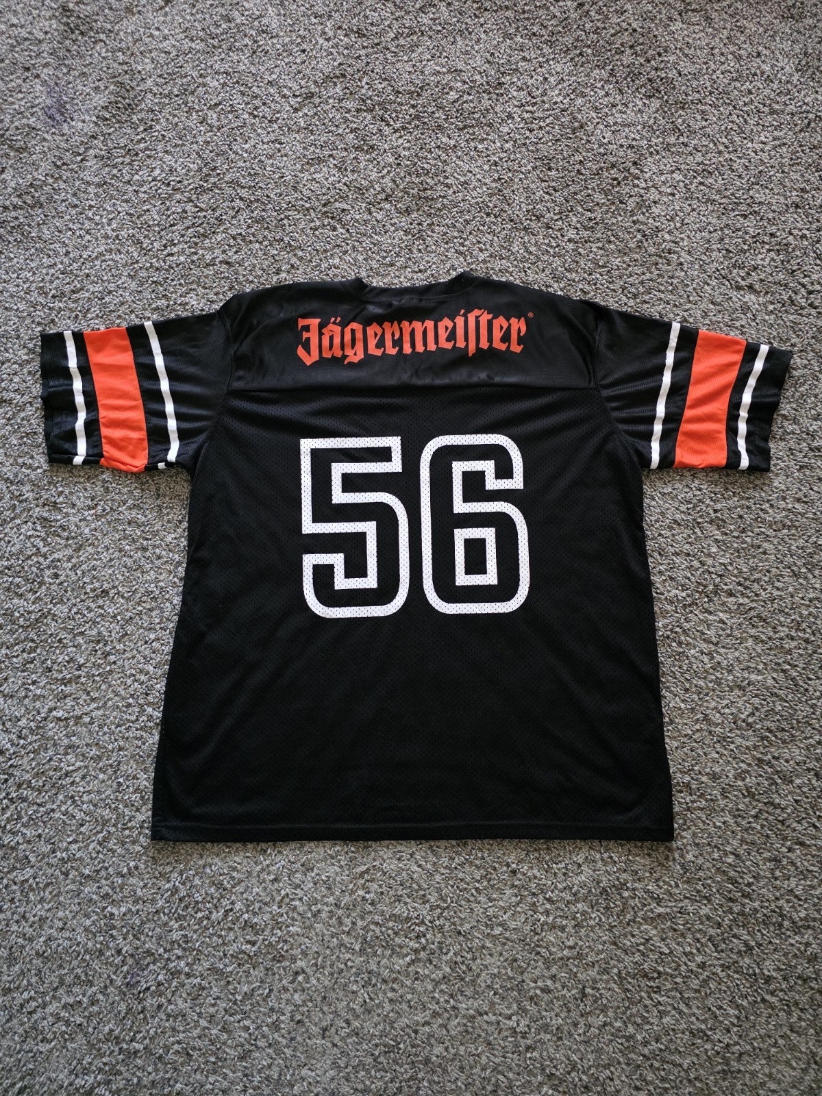 Jagermeister Football Jersey Size Large Black And Orange Alcohol Beverage