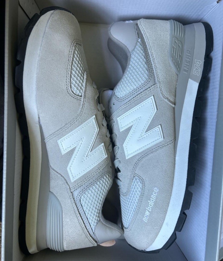 New Balance 574 Rugged Rain Cloud ML574DGG Men’s Gray Lace Up Low Top Mesh