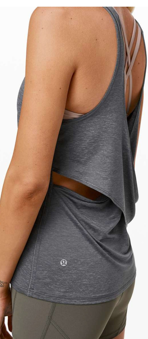 Lululemon Reenergized 2-in-1 Tank Women’s 8 Solar Grey Muse Built-in Bra Active