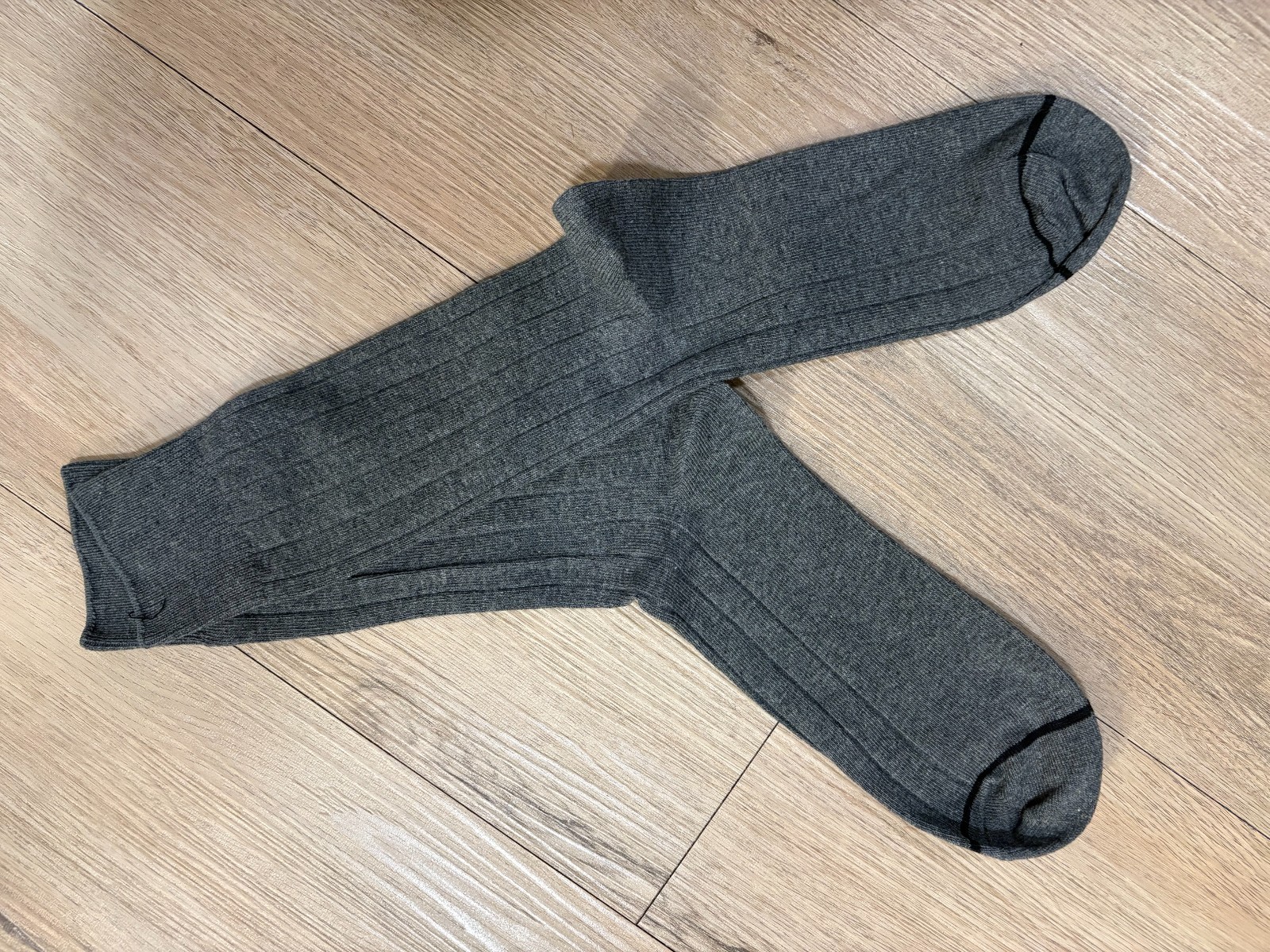 Men’s Stafford Business Socks, Dark Grey with Black stripe, Ribbed