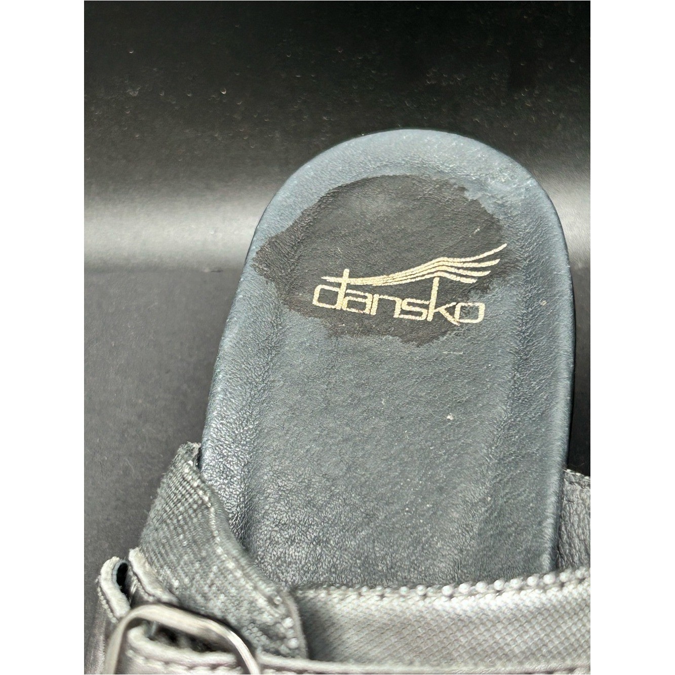 Dansko Jessie wedge sandals in a metallic pewter size 38