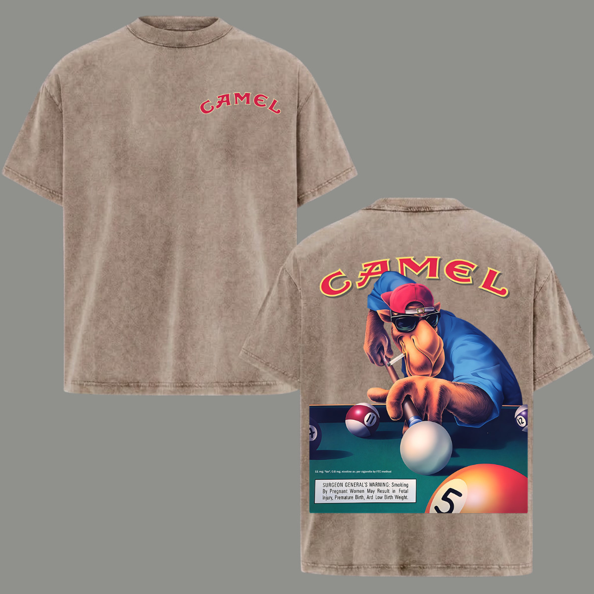 Vintage Camel Joe Billiards Acid Washed T-Shirt Graphic Tee Men’s Clothing