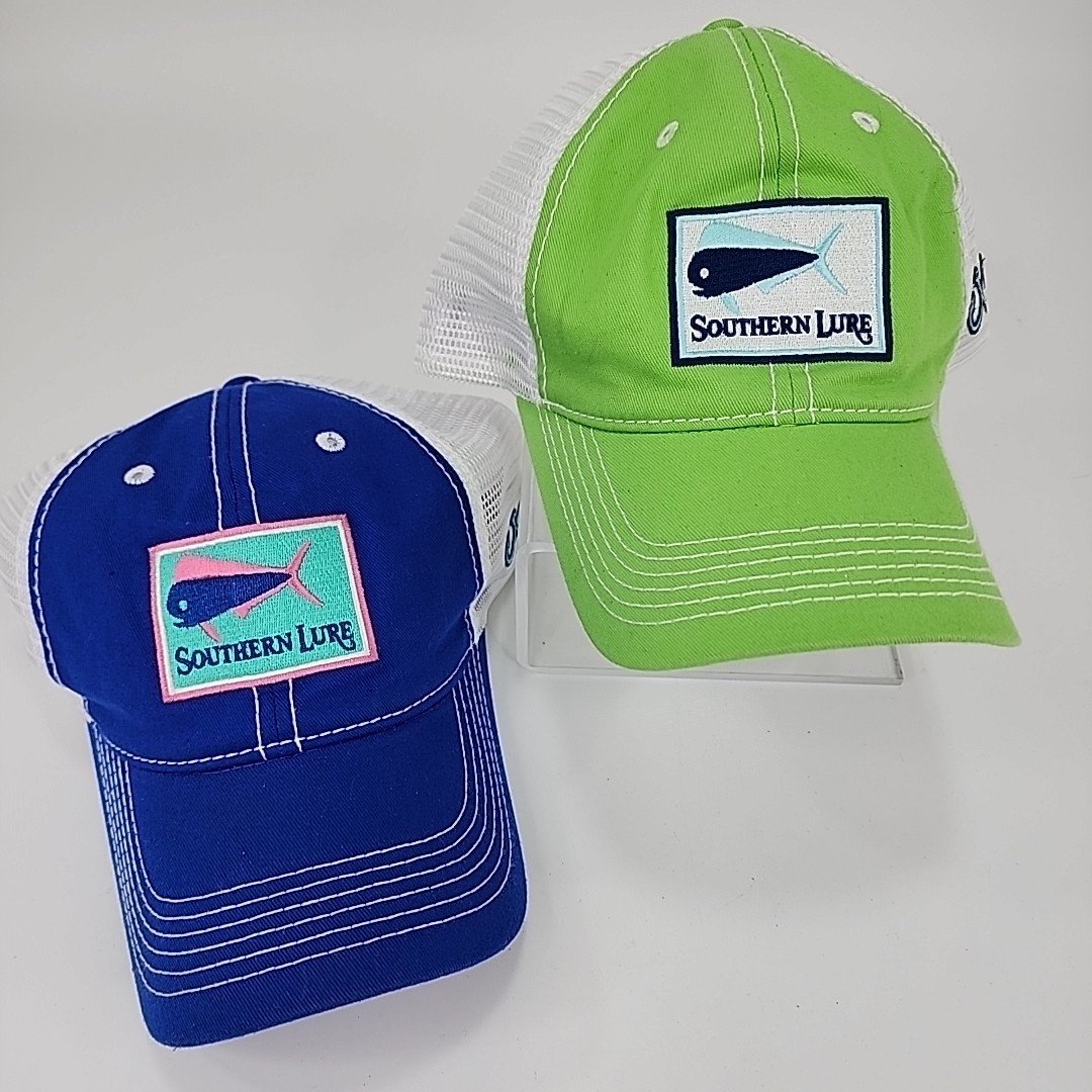 Lot of (2) Southern Lure Mesh Fishing Hats Trucker Baseball Style Snapbacks