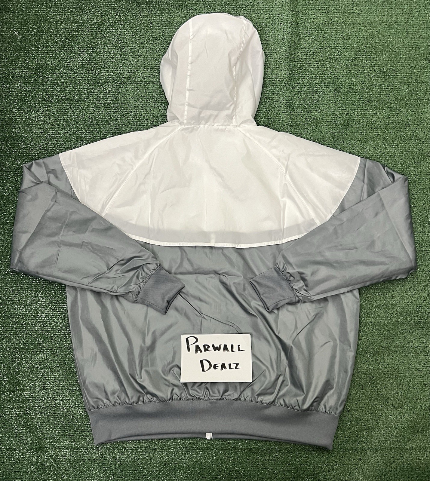 Nike Windrunner Windbreaker Jacket Hoodie Full Zip Gray White Men’s L DA0001-084