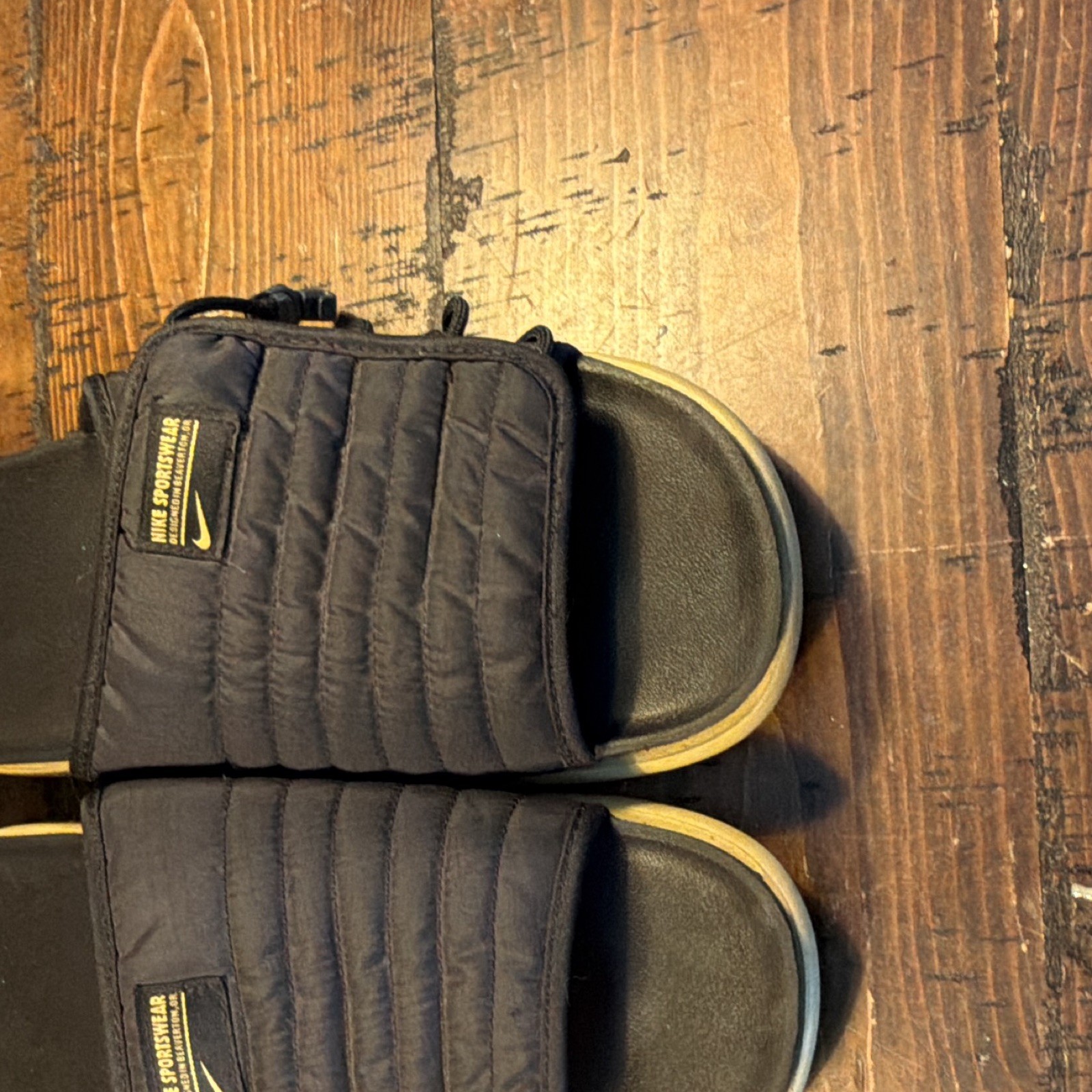 Nike Men’s Black Cushioned Slide Sandals Slip-On Synthetic Upper US 11 EU 45